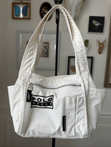 Vintage 90s Polo Ralph Lauren Sport White Nylon Shoulder Satchel Purse Bag - $58.50
