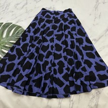 Liz Claiborne Womens Vintage Midi Skirt Size 10 Purple Black Cow Print A... - $28.70
