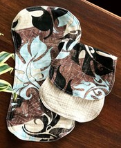 Baby Blue and Brown Hawaiian - Burp Cloth Set of 2 - $29.00