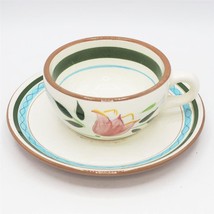 Vintage Stangl Country Garden Tea Cup &amp; Saucer Handpainted Mug - $52.89