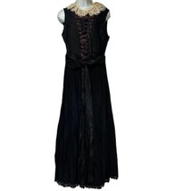 Vintage bayerische staatsoper munchen black lace pleated victorian gothic dress - £217.47 GBP