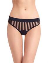 Stripped Mesh Stripe Thong Panty - $26.00