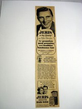 1950 Ad With Kirk Douglas Jeris Antiseptic Hair Tonic &quot;Jeris is the Champ&quot; - $8.99
