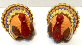 Vintage Hallmark Thanksgiving Colorful Turkey Salt Pepper Shakers Plasti... - £8.48 GBP