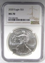 2020 Silver Eagle NGC MS70 Coin AM584 - $58.41