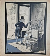 Original Ink &amp; Wash with White Highlights &quot;At The Louvere&quot; by Charles D Williams - £179.18 GBP