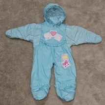 VTG Climate Control Snowsuit Hooded Footie Mitten Baby Girl 6-9 Month Blue AS IS - £23.18 GBP