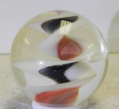 #15703m Nice Handmade Contemporary Ribbon Swirl Marble 1.14 Inches *Mint* - £27.31 GBP