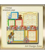 Teddy Bears in Browns &amp; Blues with Snuggle Room for 6 Photos Scrapbook Page - $16.46 CAD