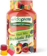 MYVIDAPURE Fruit Mix Prebiotic Fiber Gummies  Natural Strawberry, Peaches &amp; Bla - £23.97 GBP
