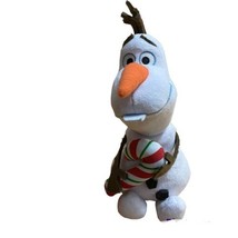 Disney Olaf&#39;s Frozen Adventure Olaf White Snowman Candy Cane Plush Toy 9&quot; - £6.20 GBP