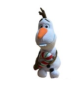 Disney Olaf&#39;s Frozen Adventure Olaf White Snowman Candy Cane Plush Toy 9&quot; - $7.85