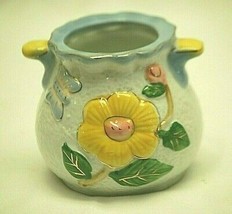 Porcelain Art Pottery Succulent Planter Flower Pot Butterfly Floral Designs - £13.51 GBP