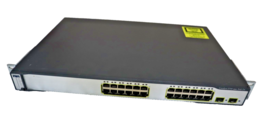 Cisco Catalyst C3750 POE-24 Port Network Switch - Rack Mountable Switch - $49.45