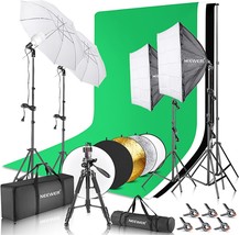 Neewer Complete Photography Lighting Kit With Backdrops: 8.5Ftx10Ft Backdrop - £250.97 GBP