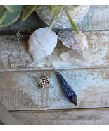 Cobalt Blue Swarovski Crystal Pendulum with Hand Painted Pendulum End Cap - $28.95