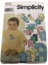Simplicity Sewing Pattern 9782 Babies Layette Baby Outfit Romper Hat Bib... - $8.99