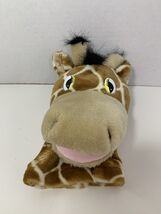 Aurora World hand puppet plush giraffe head stuffed toy plastic eyes - $5.14