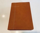 NLT Every Man&#39;s Bible Large Print Brown Tan English Leather like Gold Le... - £29.54 GBP