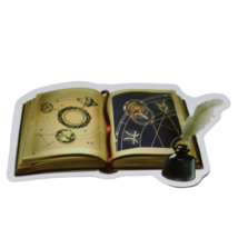 Celestial Book Inkwell Quill Pen Sticker - £1.76 GBP