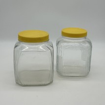 Vintage Hoosier Style Kitchen Cabinet Glass Jars With Plastic Lids - £23.62 GBP