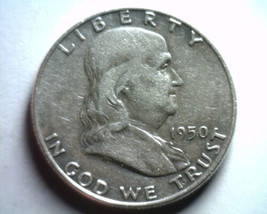 1950-D Franklin Half Dollar Extra Fine+ Xf+ Extremely Fine+ Ef+ Original Coin - £14.10 GBP