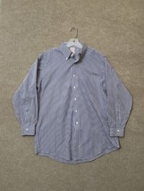 Brooks Brothers Original Polo Shirt Mens 16 32 Blue White Striped Supima... - £19.63 GBP