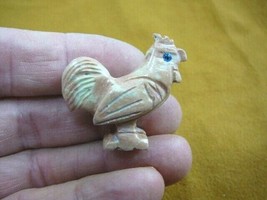 (Y-CHI-RO-7) red ROOSTER chicken carving SOAPSTONE stone figurine cock c... - £6.75 GBP