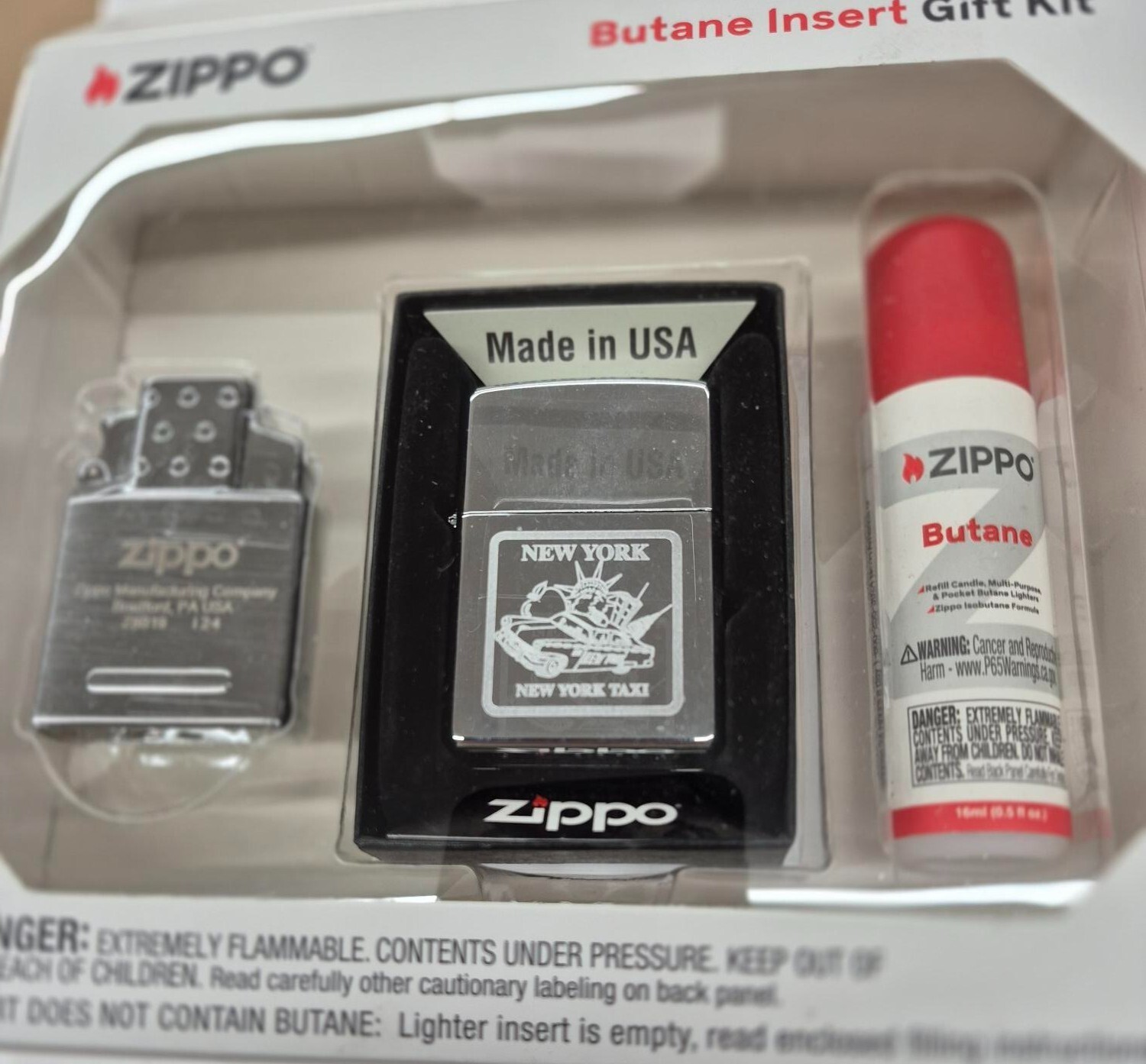 Rare Polished New York Taxi Zippo Lighter Gift Kit - $37.95