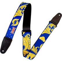 Levy&#39;s Nita Strauss Signature Polyester Guitar Strap Blue/Gold - £37.73 GBP