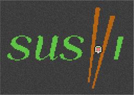 Pepita Needlepoint kit: Sushi Word, 10&quot; x 7&quot; - $50.00+