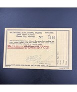 Nazarene Publishing House Voucher Vintage Kansas City Missouri Vintage - $9.95