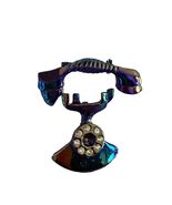 Vintage Iridescent Telephone Brooch Rhinestone Rotary Phone Pin Retro Je... - $16.20