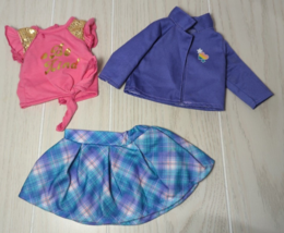 Walmart My Life As doll clothes outfit plaid skirt purple jacket pink Ki... - $9.79