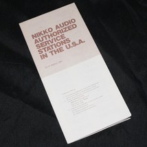 Nikko Audio 1984 Original Booklet / Service Stations Worldwide ~ Vgc ~ Rare - £10.16 GBP