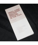 NIKKO AUDIO 1984 ORIGINAL BOOKLET / SERVICE STATIONS WORLDWIDE ~ VGC ~ RARE - $17.58 CAD