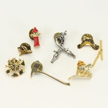 Firefighter Lapel Pins Lot of 7 Axe Helmet Fire Hydrant Four Crossed Bugles - $24.49