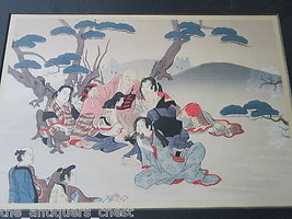 Unsigned Japanese woodblock on rice paper - £50.55 GBP