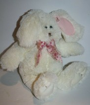 Fiesta Cream Ivory Plush Easter Bunny Rabbit 12&quot; Pink Flower Bow Soft Toy E90661 - £24.74 GBP
