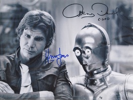 STAR WARS CAST Signed Photo x2 - Harrison Ford, Anthony Daniels  w/coa - £582.00 GBP