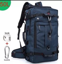 Waterproof Travel Backpack Navy Blue Multifunction 50L Laptop School Backpack - £67.18 GBP