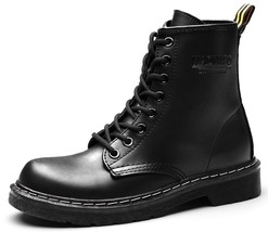 Women Shoes Boots Ankle Autumn British Wind PU Leather Thick with Ladies Short B - £42.74 GBP