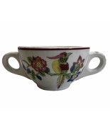 Syracuse China Dbl. Handle Cup Restaurant Ware Pink &amp; Blue Floral &amp; Bird... - £11.79 GBP