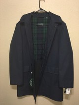 Lauren by Ralph Lauren hooded rain COAT mens&#39; 38R regular navy blue NEW  - $4,537.64 MXN