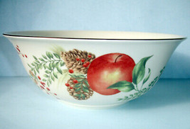 Lenox Williamsburg Boxwood &amp; Pine Serving Bowl Fruit Motif USA New - £83.85 GBP