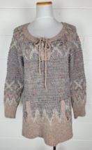 Free People Womens Love Bug Tie Front Chunky Knit Sweater M - £15.82 GBP