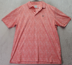 Callaway Polo Shirt Mens XL Orange Floral Golf Performance Short Sleeve Collared - £15.95 GBP