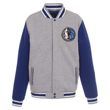 NBA  Dallas Mavericks Reversible Full Snap Fleece Jacket JHD 2 Front Logos  - £94.27 GBP