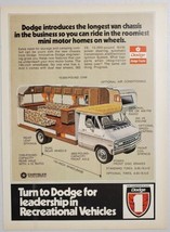 1973 Print Ad Dodge Vans Roomiest Mini Motor Homes Longest Van Chassis - $11.68