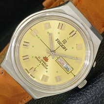 Japan Ricoh R31 Automatic Mens Day&amp;Date Golden Color Dial Watch a431972-1 - £18.09 GBP